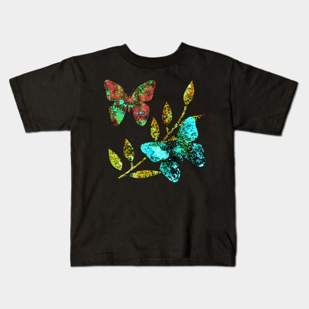 Butterfly Spatter Kids T-Shirt by Izmet